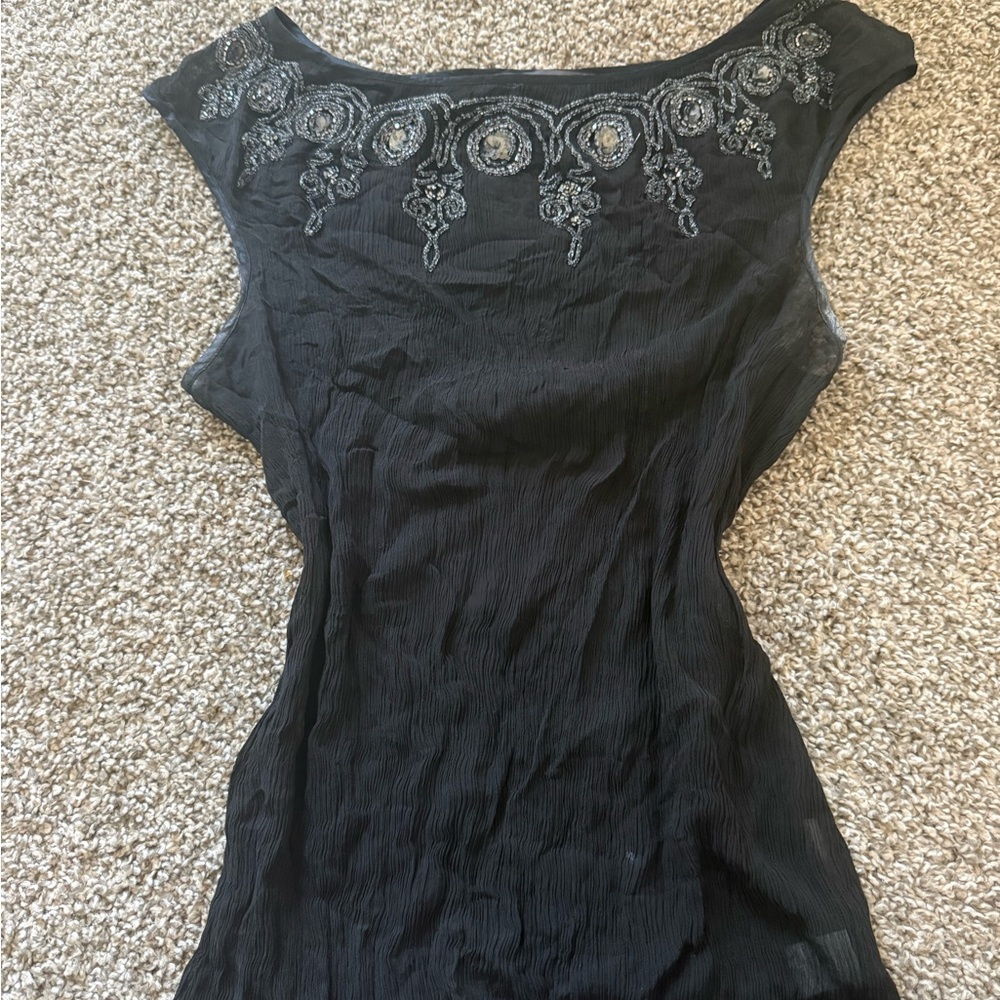100% silk mesh top